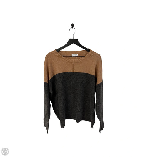 Sweater By Workshop In Brown & Grey, Size: L