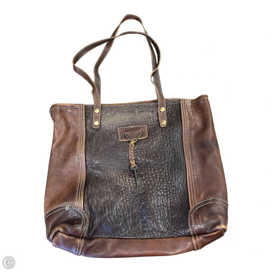 Handbag Leather By Myra, Size: Medium