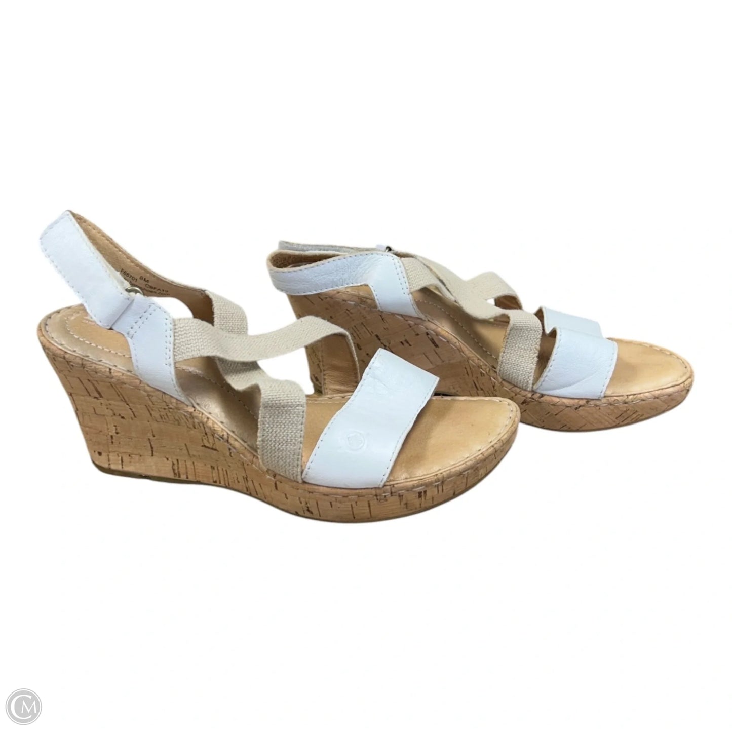 Sandals Heels Wedge By Born In Tan & White, Size: 8