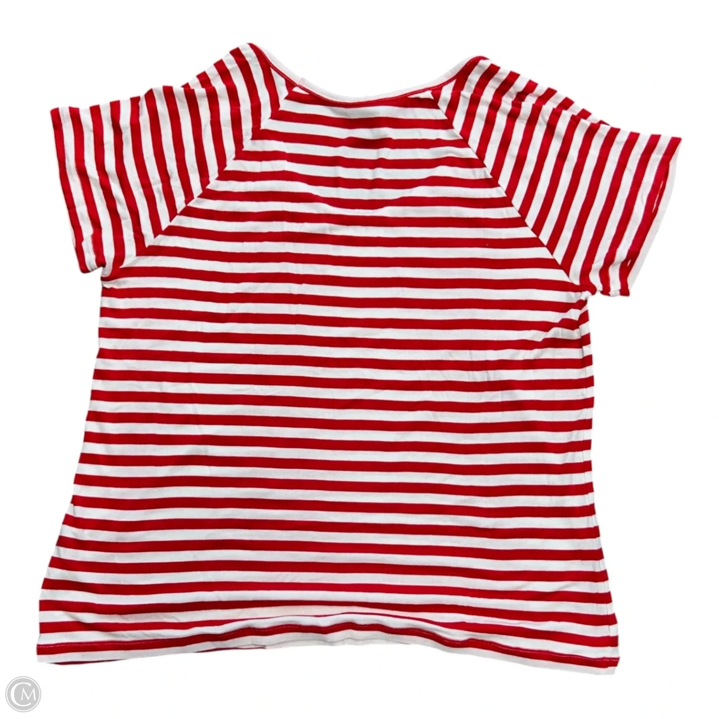 Top Short Sleeve By Cabi In Red & White, Size: M