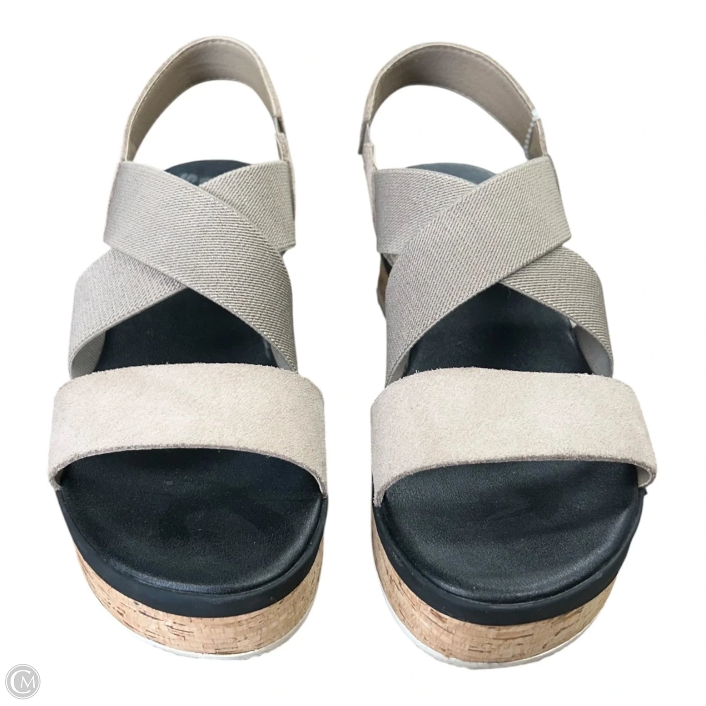 Sandals Heels Platform By Sorel In Black & Tan, Size: 7.5