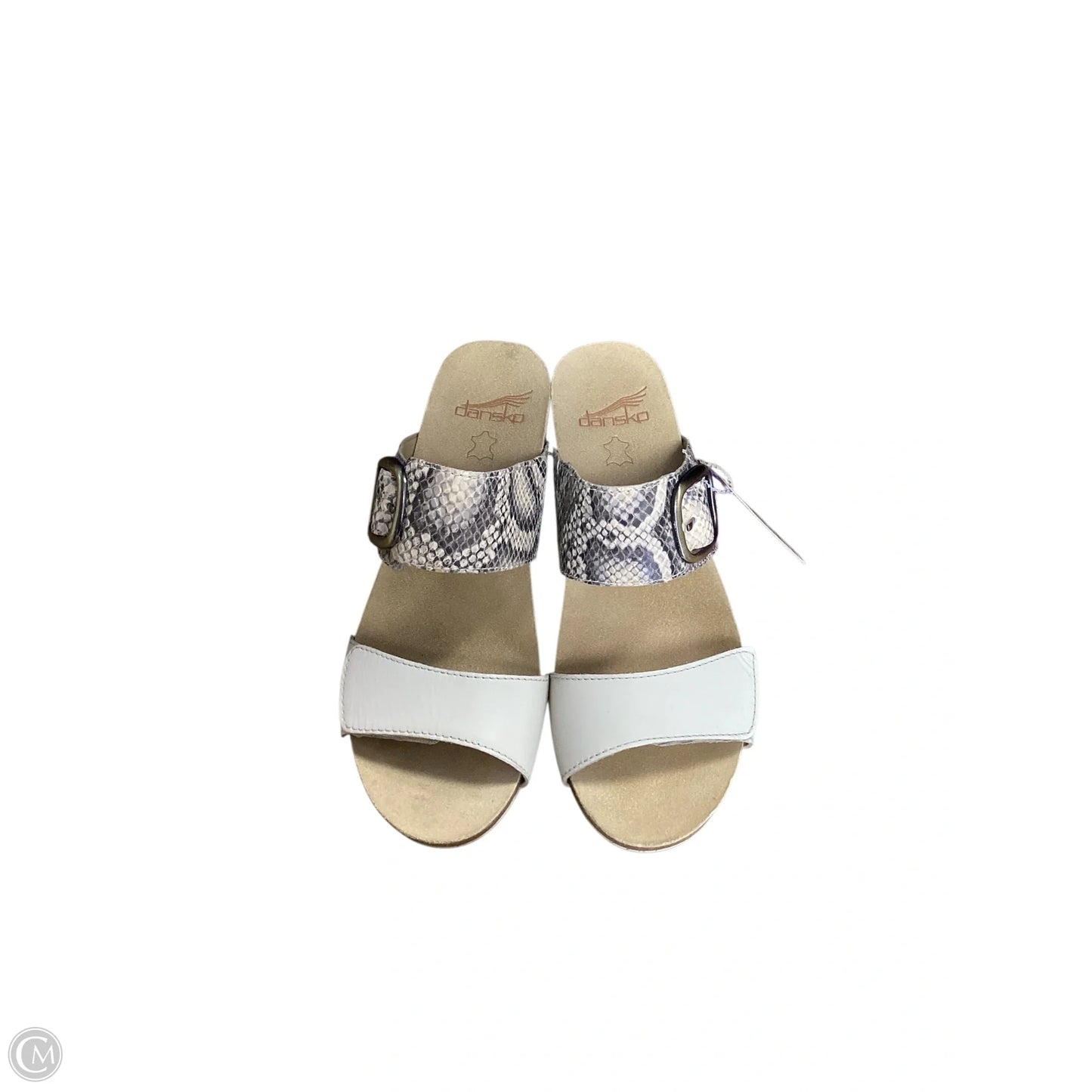 Sandals Heels Wedge By Dansko In Snakeskin Print, Size: 7.5