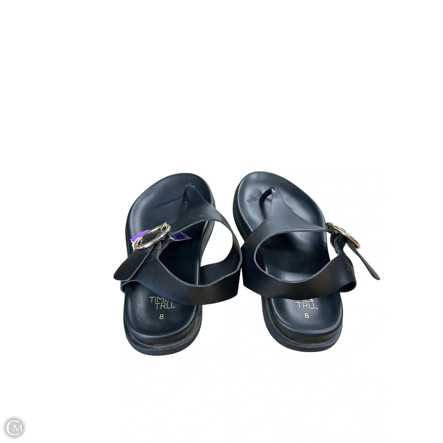 Sandals Flats By Time And Tru In Black, Size: 8