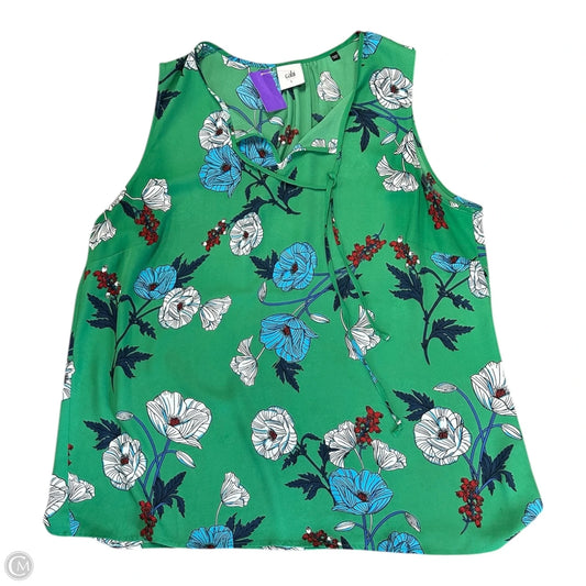 Top Sleeveless By Cabi In Floral Print, Size: L