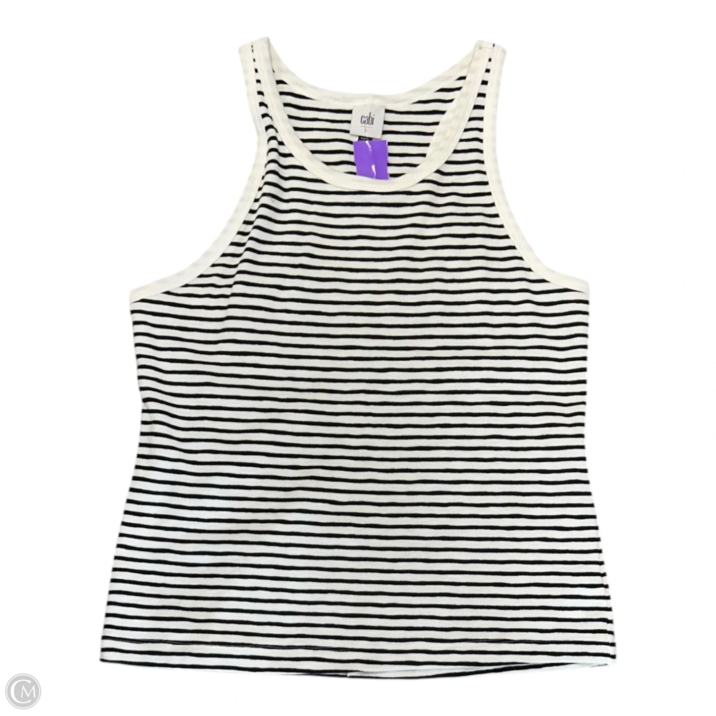 Top Sleeveless Basic By Cabi In Black & White, Size: L