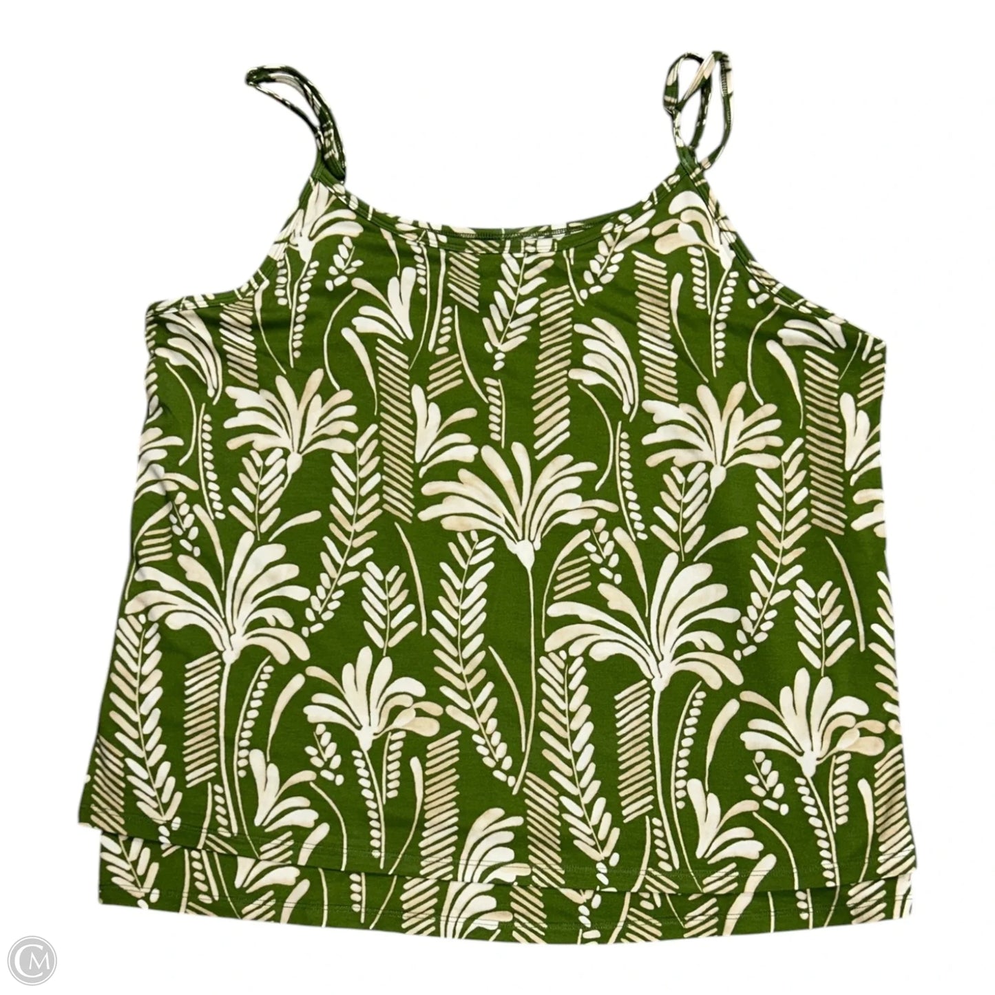 Top Sleeveless By Cabi In Green & Tan, Size: L