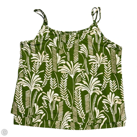 Top Sleeveless By Cabi In Green & Tan, Size: L