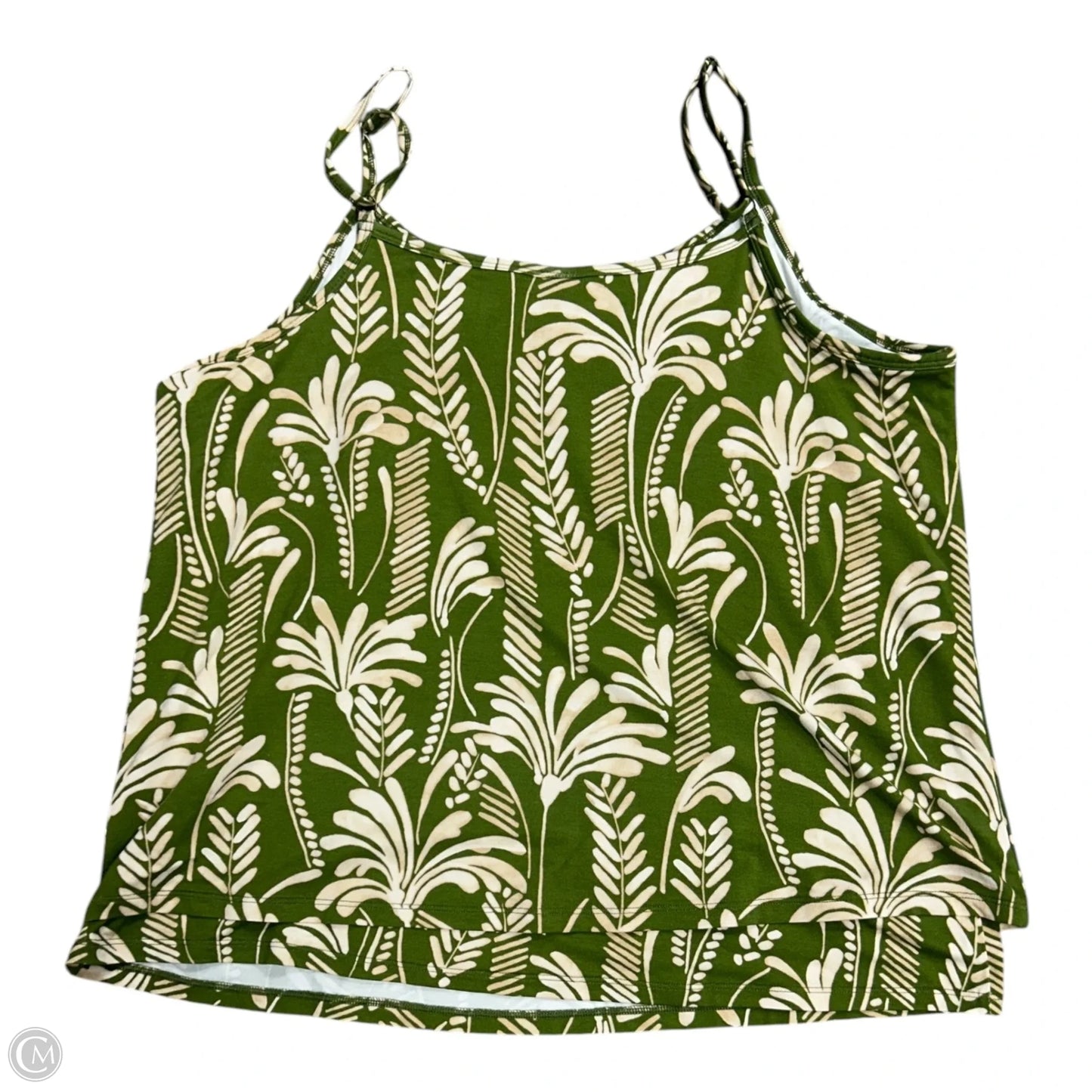 Top Sleeveless By Cabi In Green & Tan, Size: L