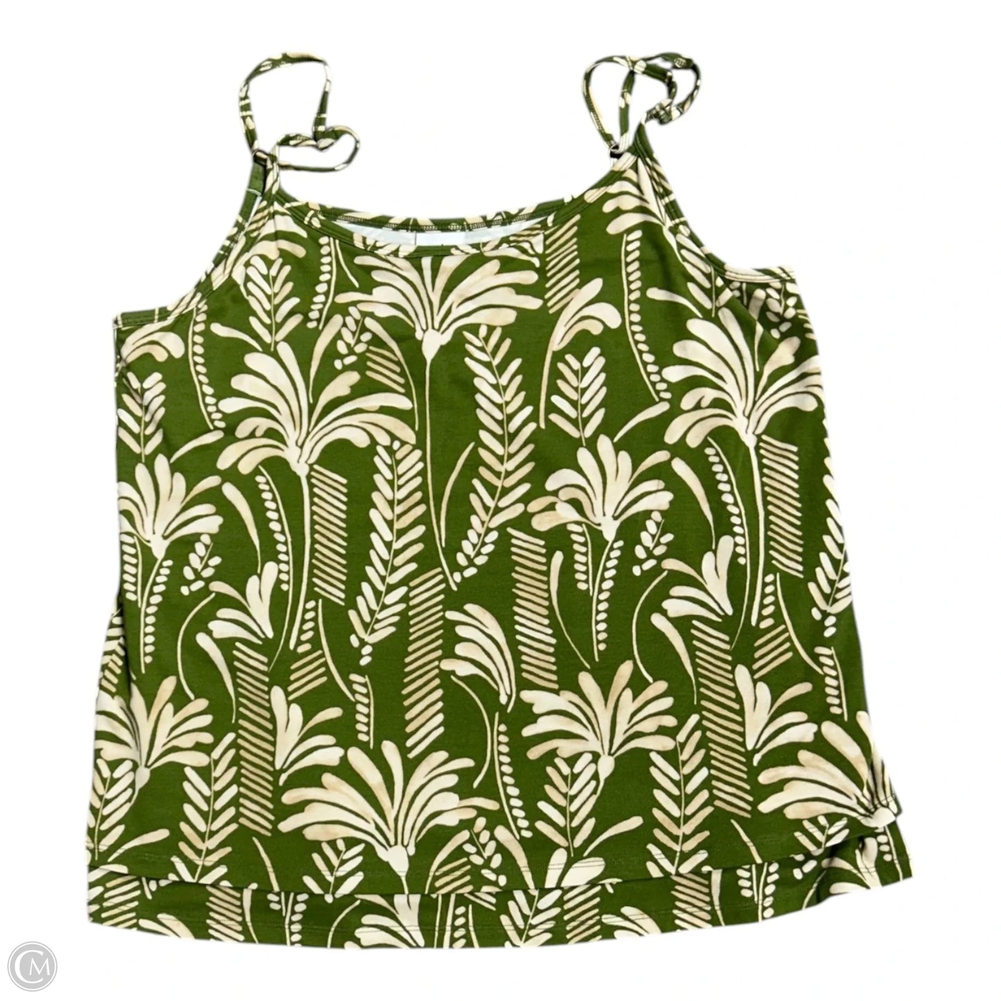 Top Sleeveless By Cabi In Green & Tan, Size: M