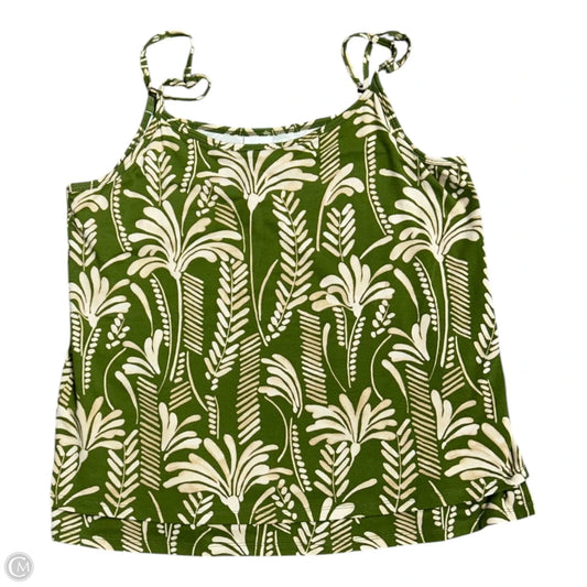 Top Sleeveless By Cabi In Green & Tan, Size: M