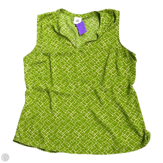 Top Sleeveless By Cabi In Green & Tan, Size: M
