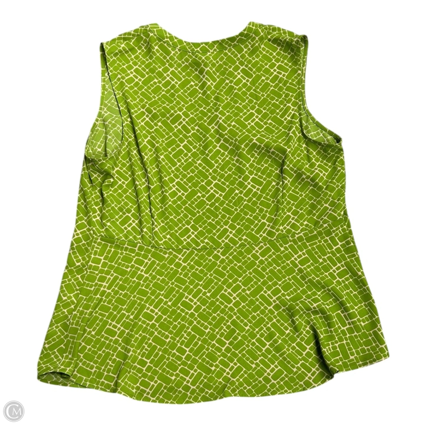 Top Sleeveless By Cabi In Green & Tan, Size: M