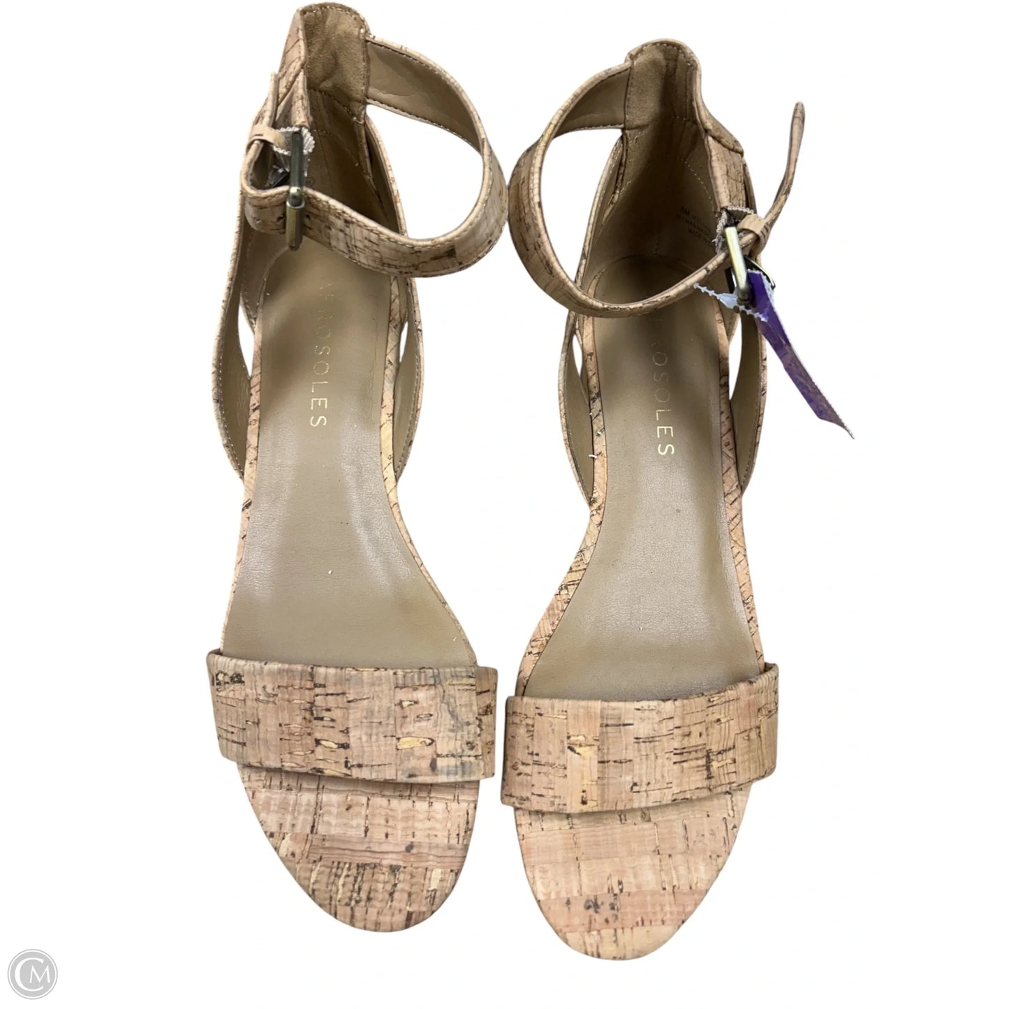 Sandals Heels Wedge By Aerosoles In Tan, Size: 8