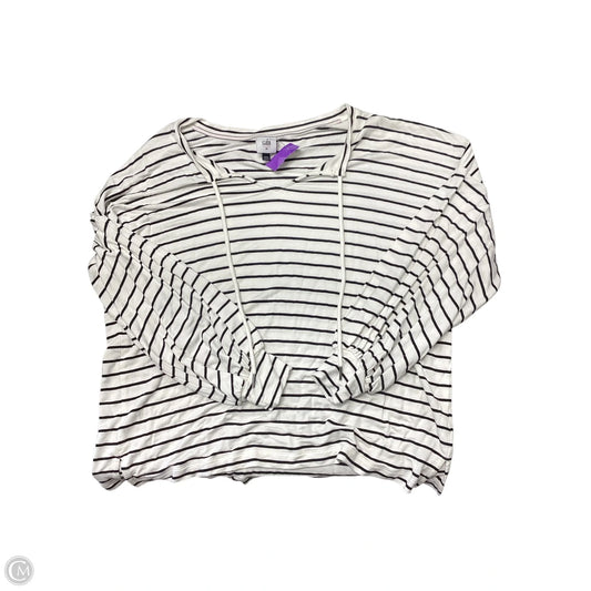 Top Long Sleeve By Cabi In Black & White, Size: M