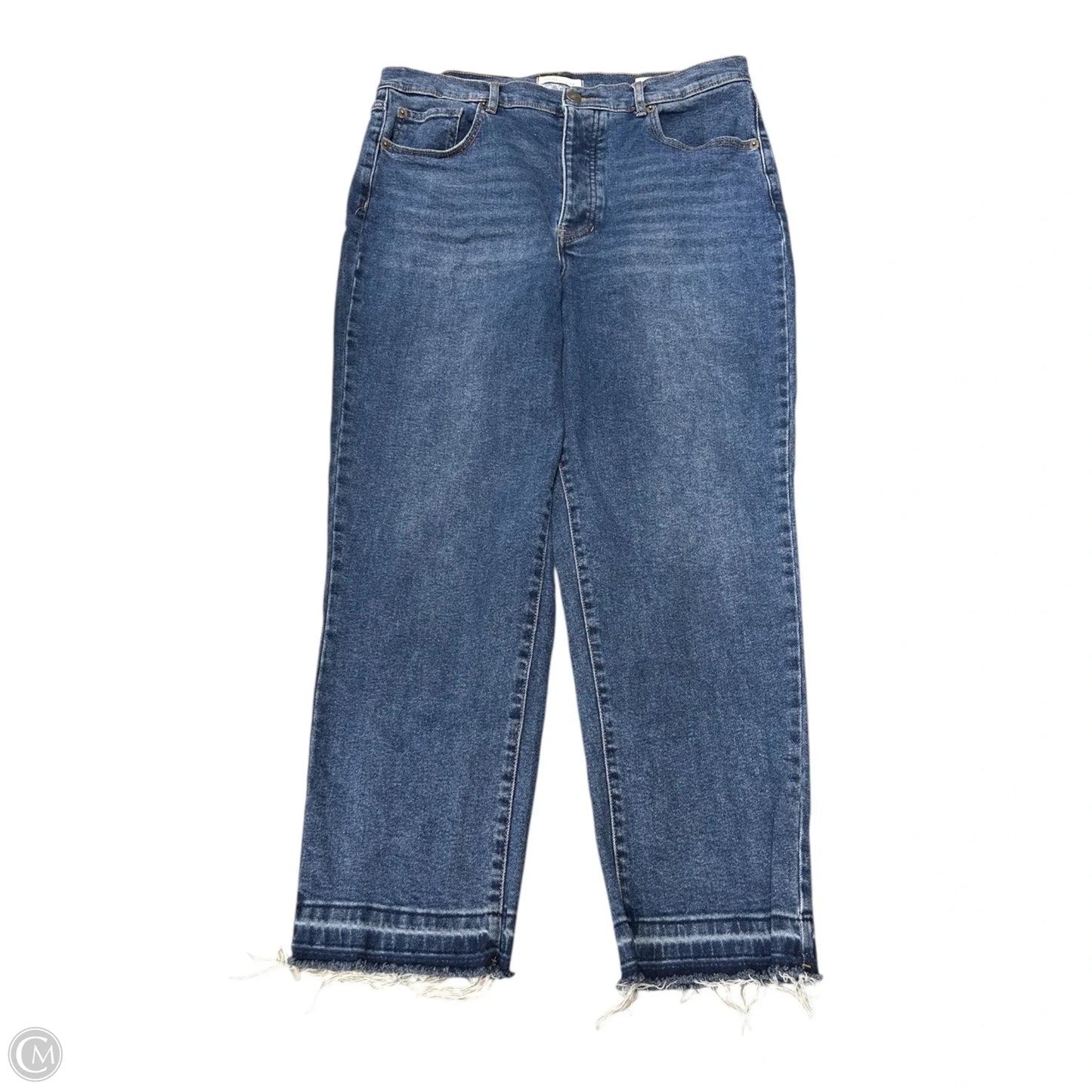 Jeans Straight By Laura Ashley In Blue Denim, Size: 14