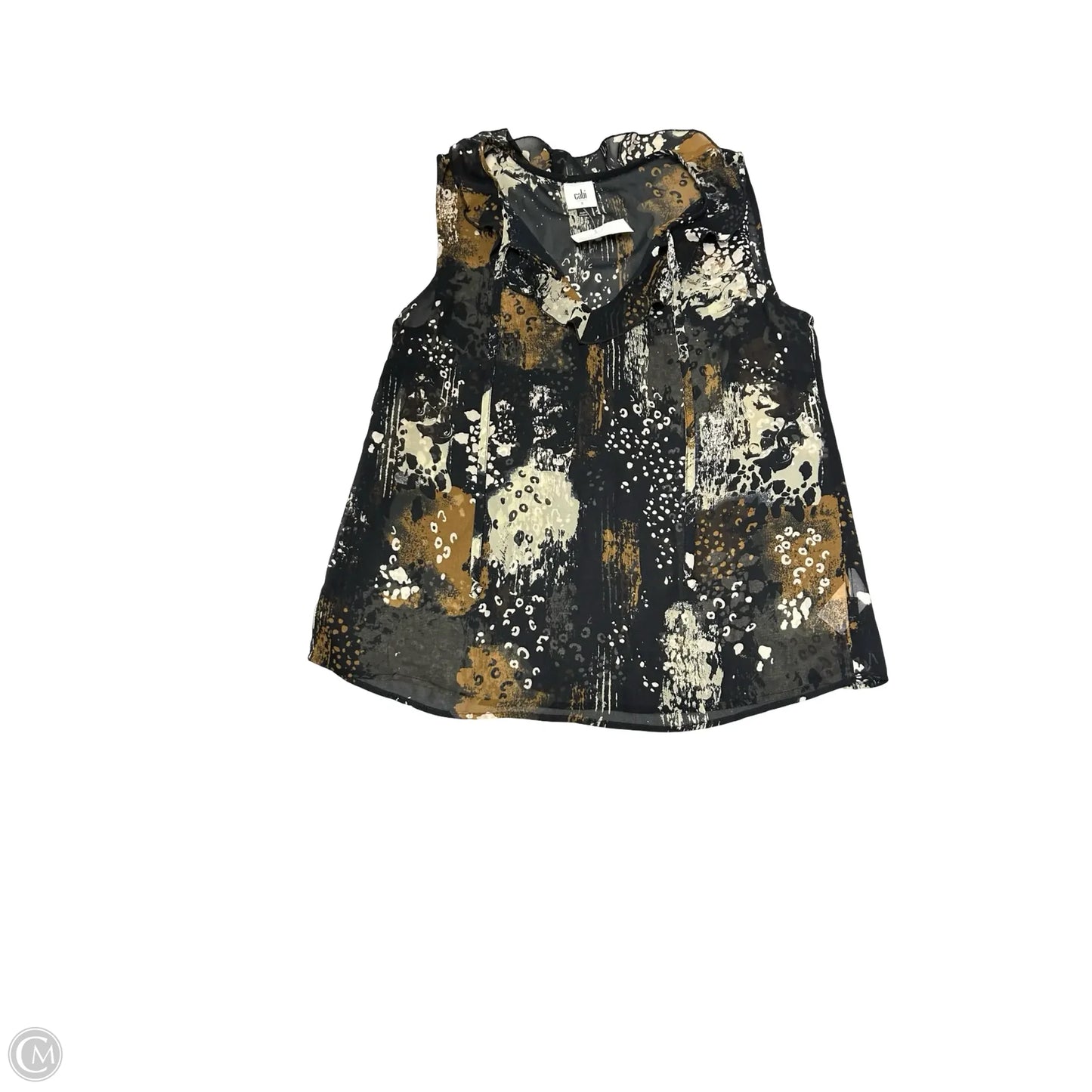 Top Sleeveless By Cabi In Black & Brown, Size: S