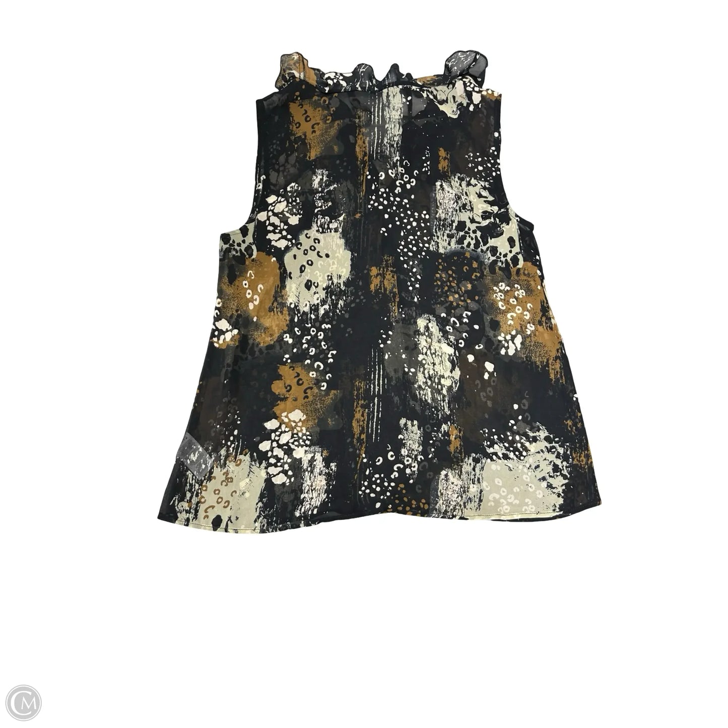 Top Sleeveless By Cabi In Black & Brown, Size: S