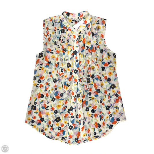 Top Sleeveless By Cabi In Floral Print, Size: Xs