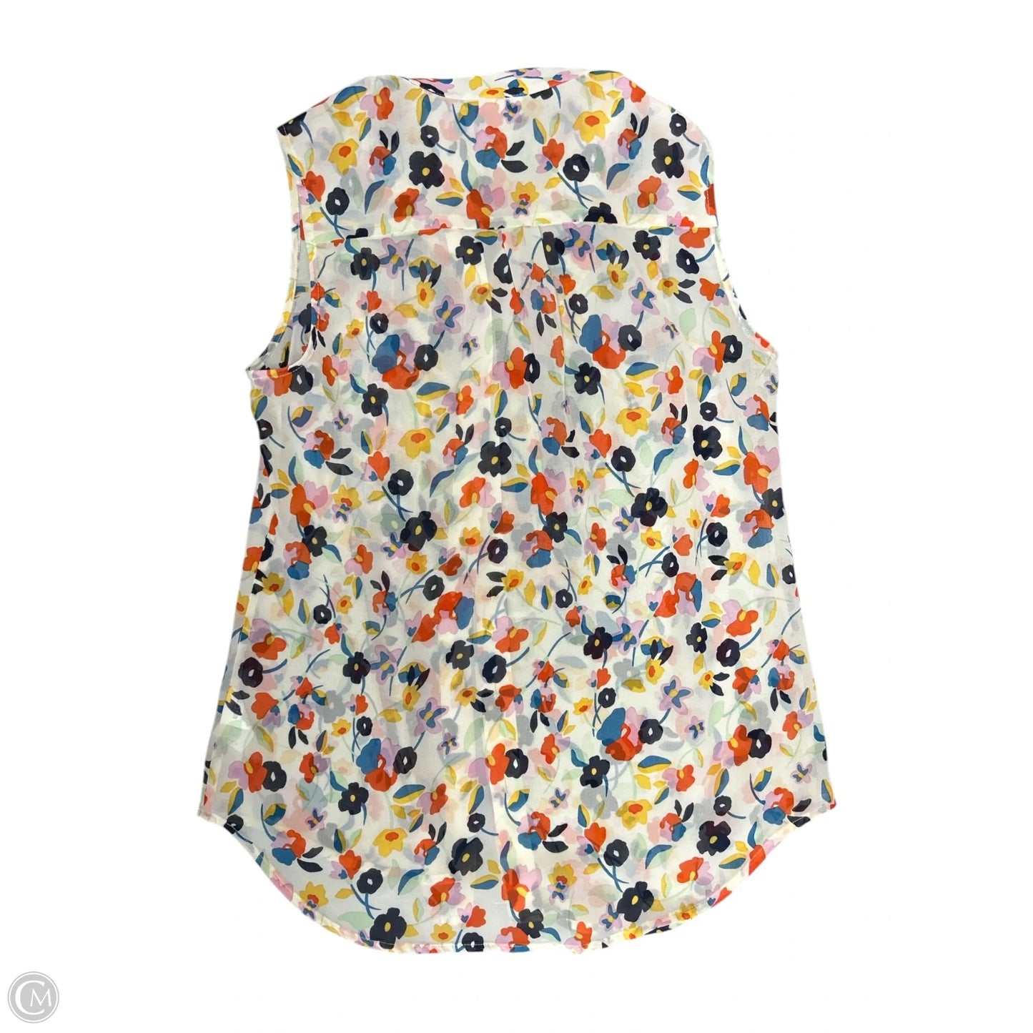 Top Sleeveless By Cabi In Floral Print, Size: Xs