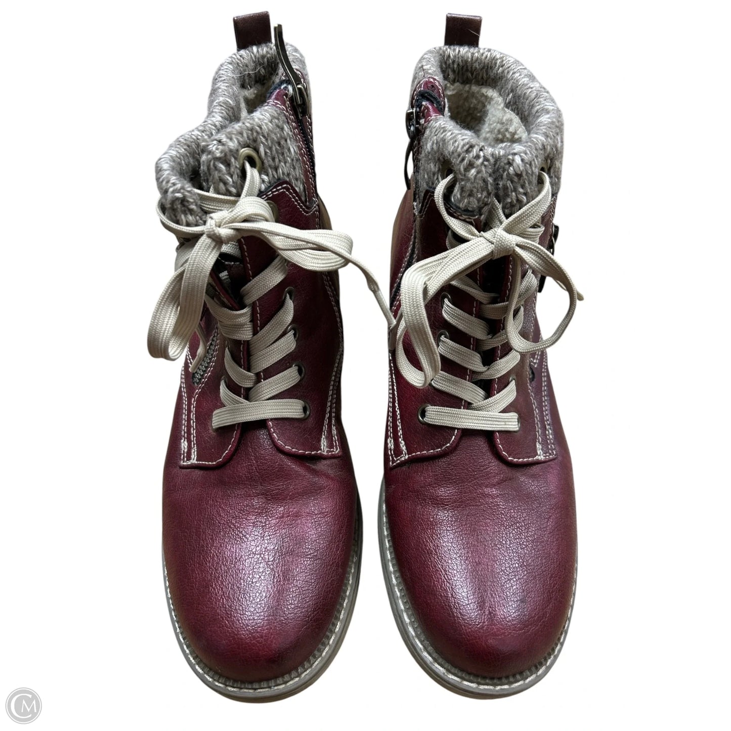 Boots Ankle Flats By Spring Step In Maroon, Size: 10.5