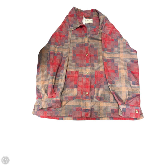 Jacket Shirt By We The Free In Red & Tan, Size: L