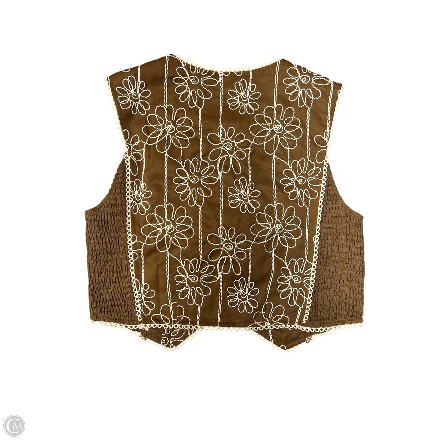Vest Other By Clothes Mentor In Brown & Cream, Size: M