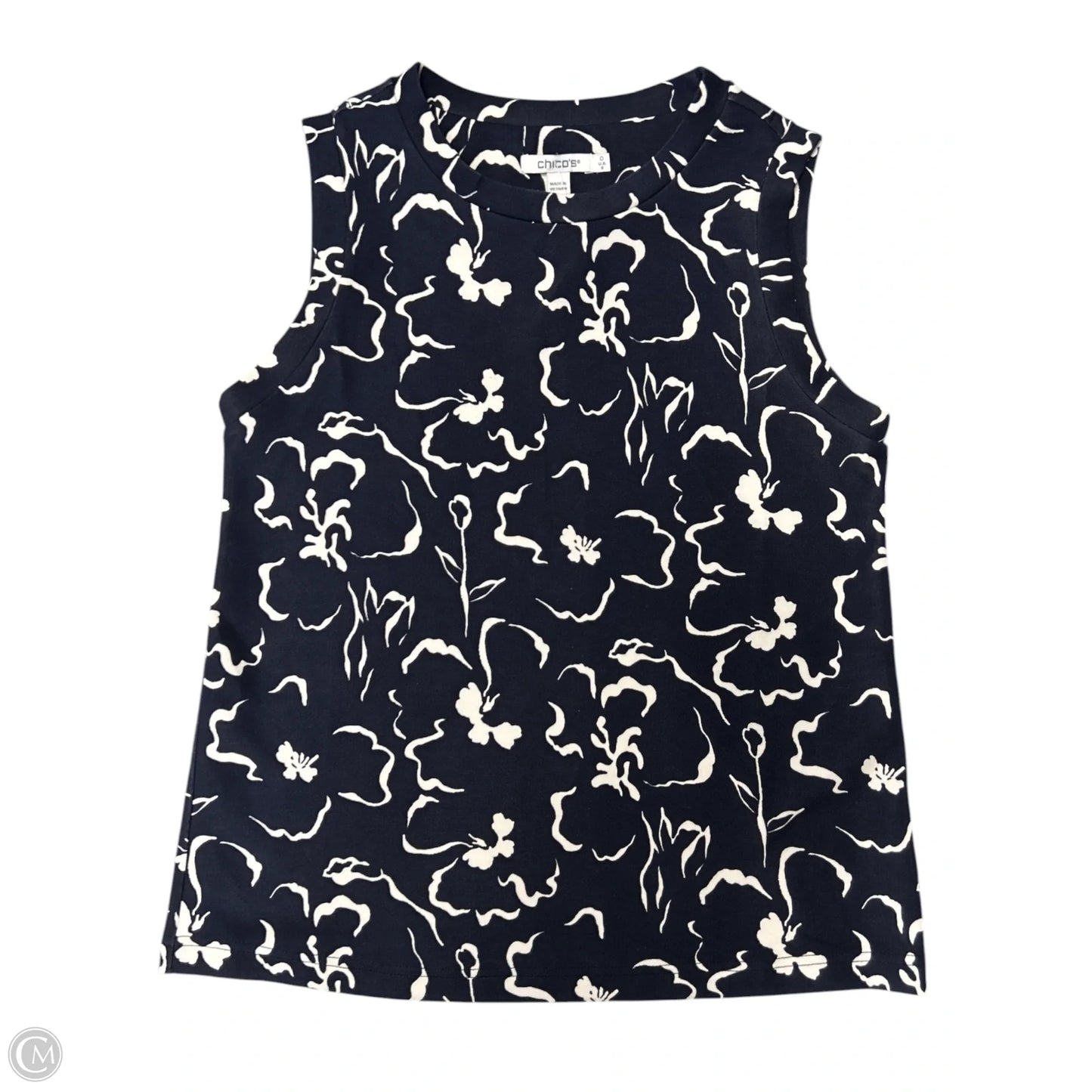 Top Sleeveless By Chicos In Floral Print, Size: S