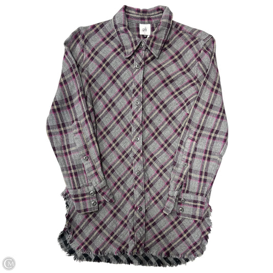 Blouse Long Sleeve By Cabi In Grey & Purple, Size: S