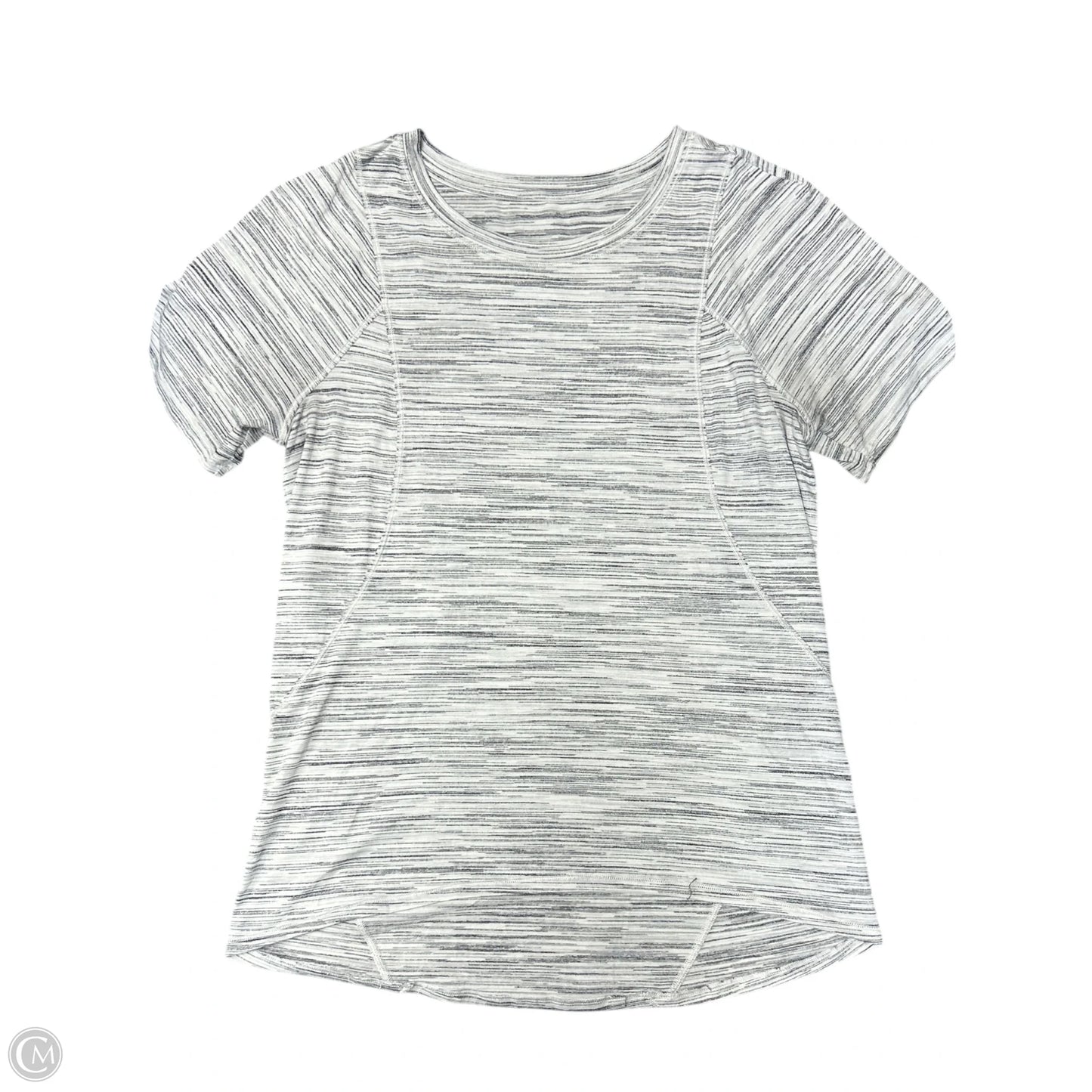 Athletic Top Short Sleeve By Lululemon In Grey, Size: S