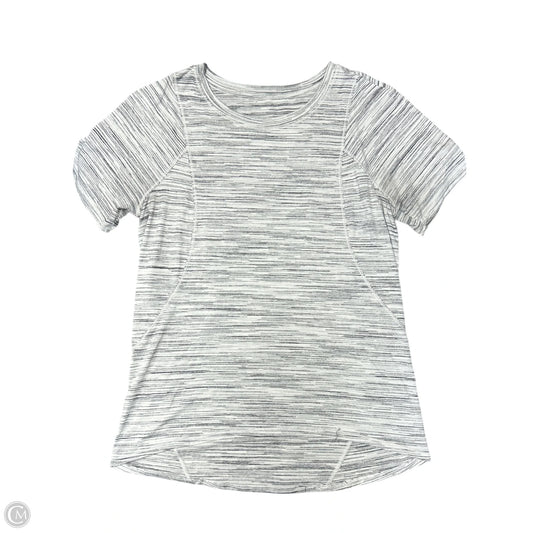 Athletic Top Short Sleeve By Lululemon In Grey, Size: S