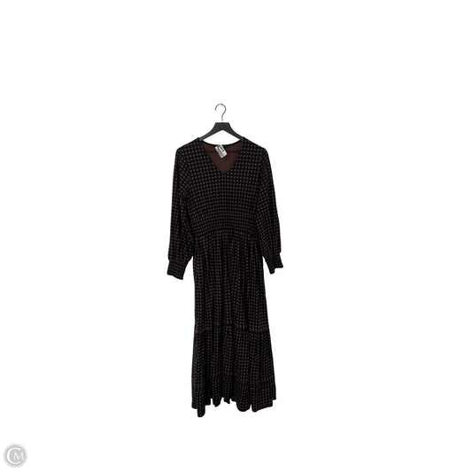 Dress Casual Maxi By Downeast In Black & Brown, Size: L