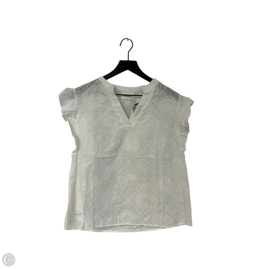 Top Short Sleeve By Andree By Unit In White, Size: M
