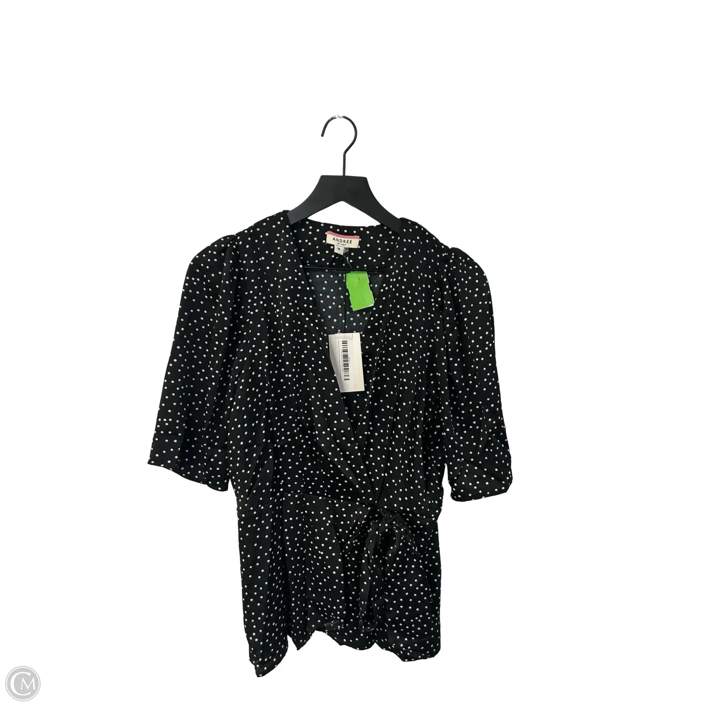 Top Short Sleeve By Andree By Unit In Polkadot Pattern, Size: M