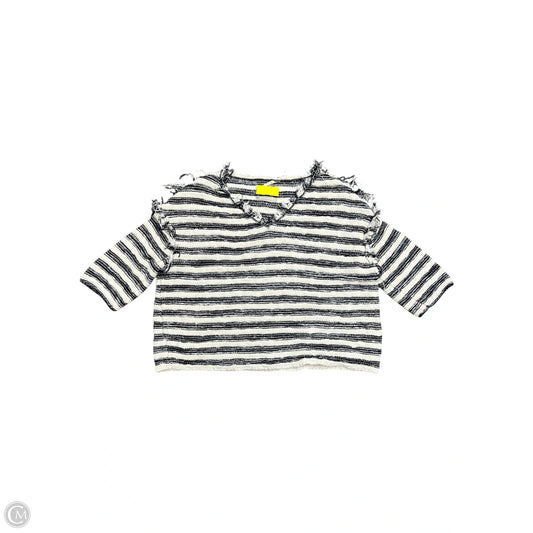 Sweater Short Sleeve By Free People In Black & Tan, Size: M