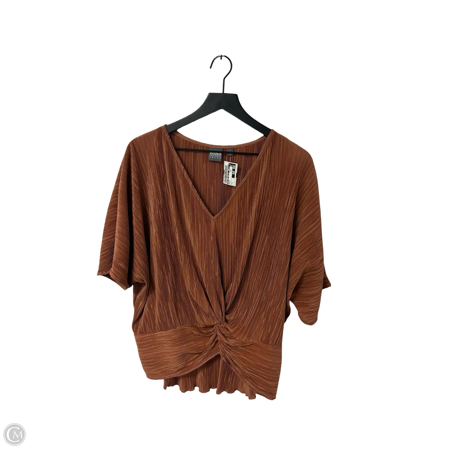 Top Short Sleeve By New York And Co In Orange, Size: L