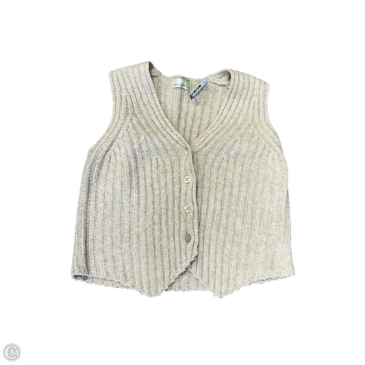 Vest Sweater By Be Cool In Tan, Size: S