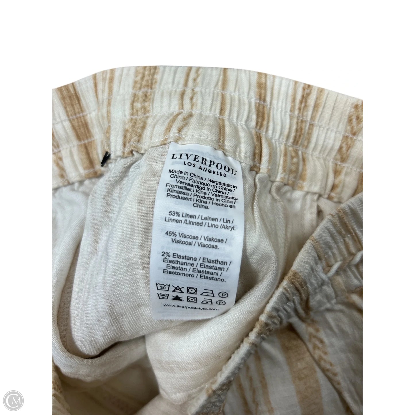 Shorts By Liverpool In Cream & Tan, Size: S