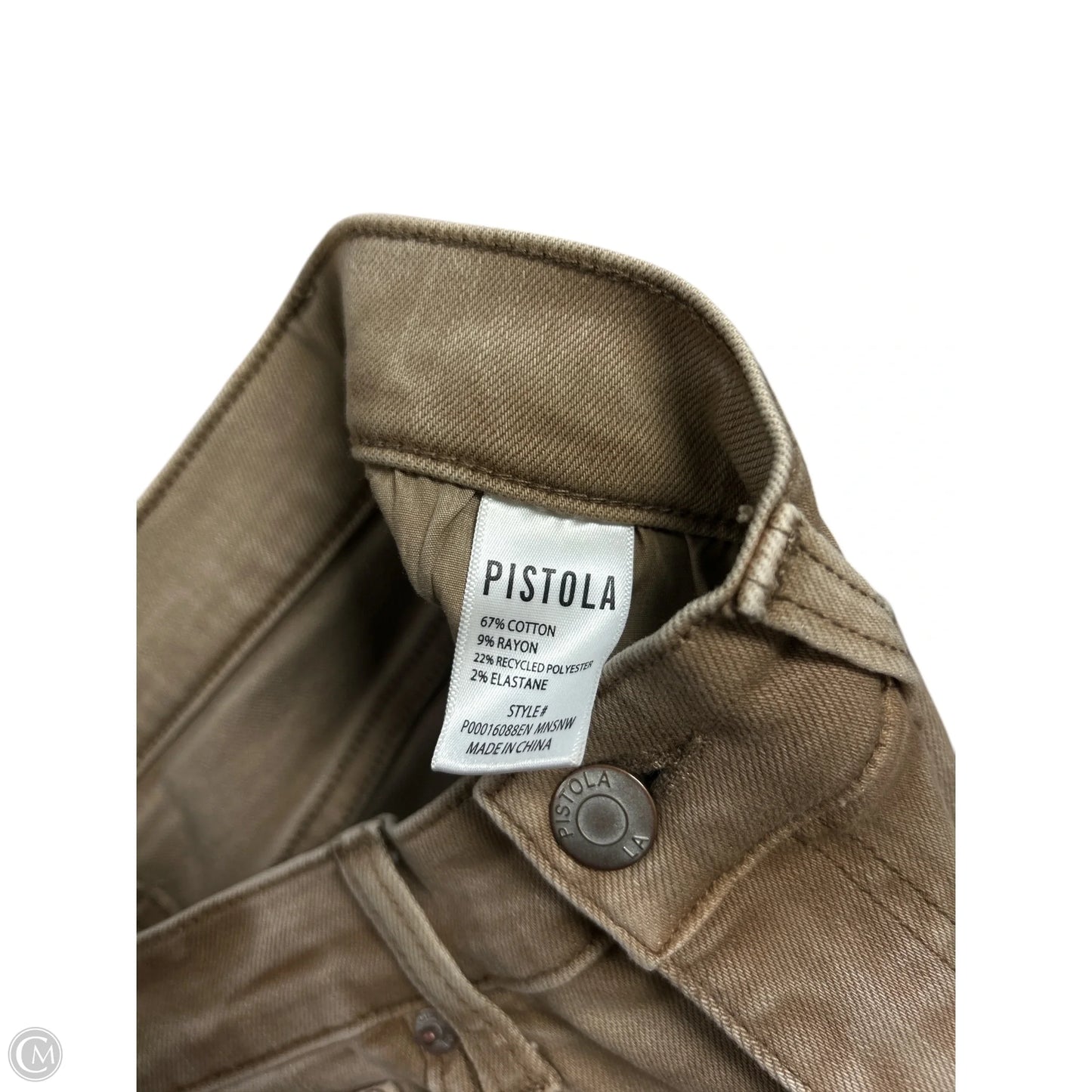Jeans Straight By Pistola In Brown Denim, Size: 2