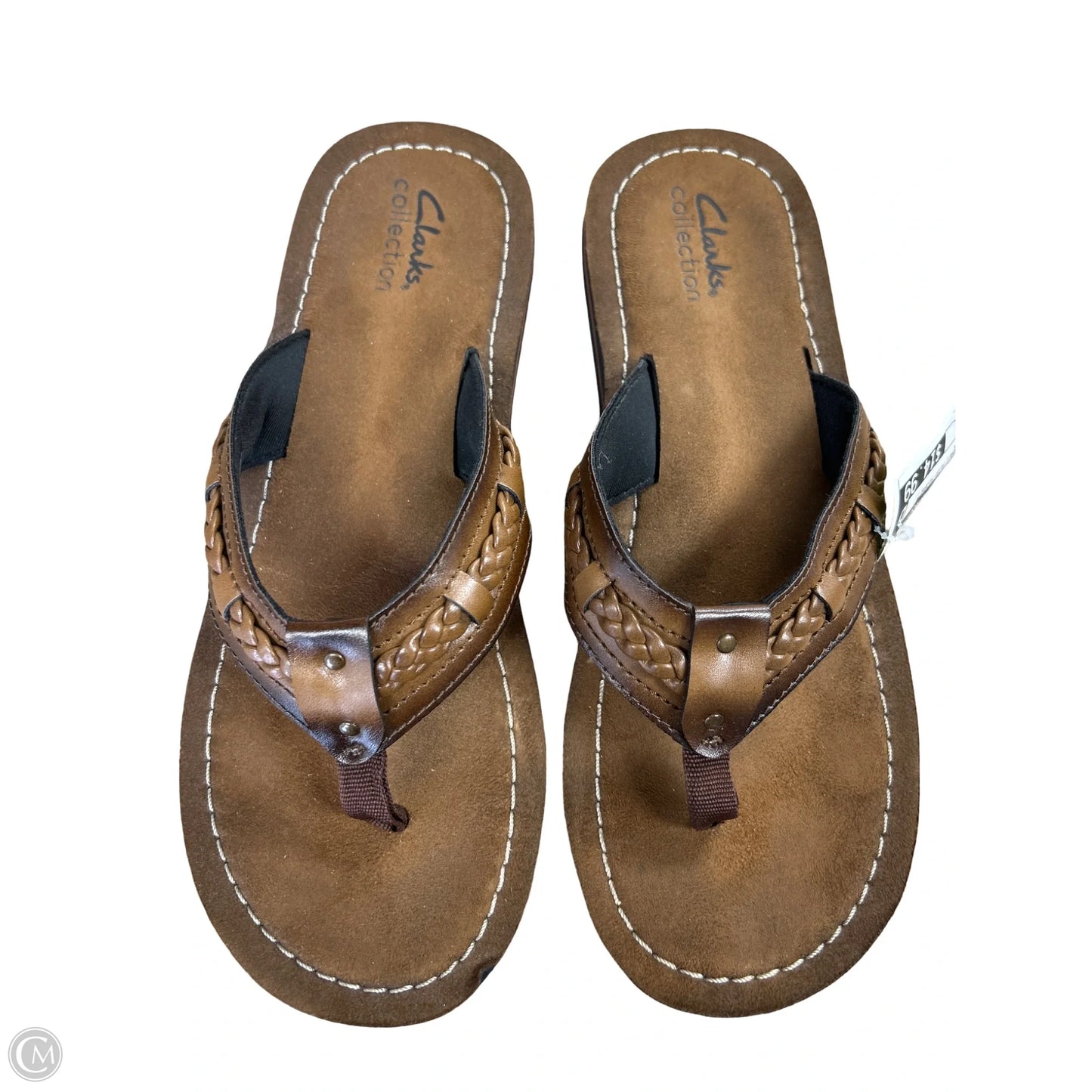 Sandals Flip Flops By Clarks In Brown, Size: 8