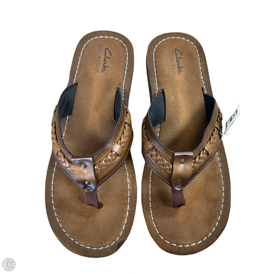 Sandals Flip Flops By Clarks In Brown, Size: 8