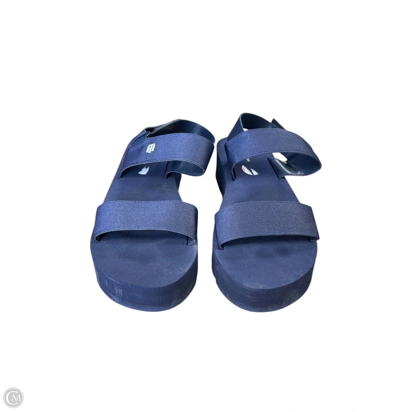 Sandals Heels Platform By Tommy Hilfiger In Navy, Size: 10