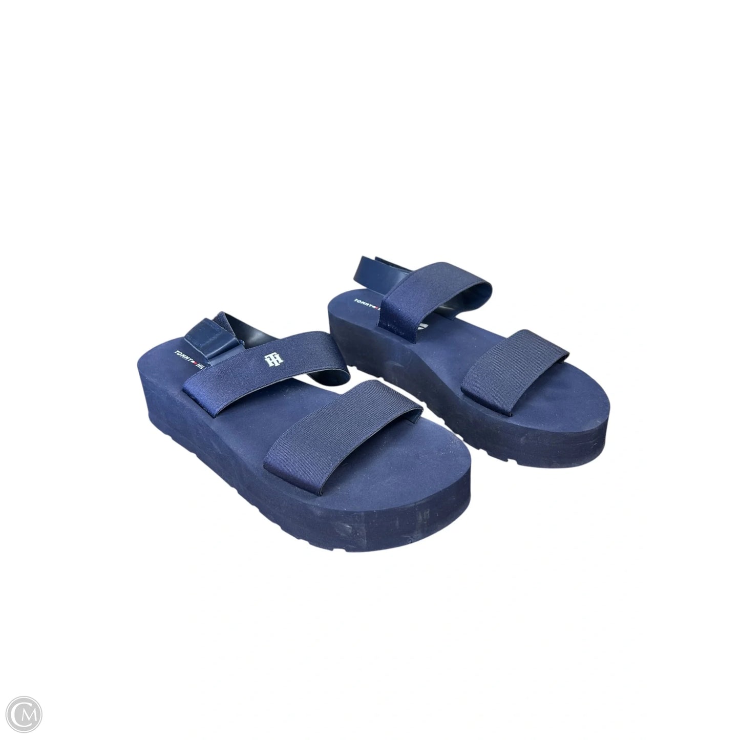 Sandals Heels Platform By Tommy Hilfiger In Navy, Size: 10