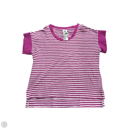 Top Short Sleeve By Cabi In Pink & White, Size: Xs