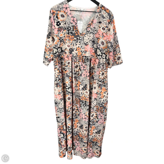 Dress Casual Midi By Clothes Mentor In Floral Print, Size: Xl