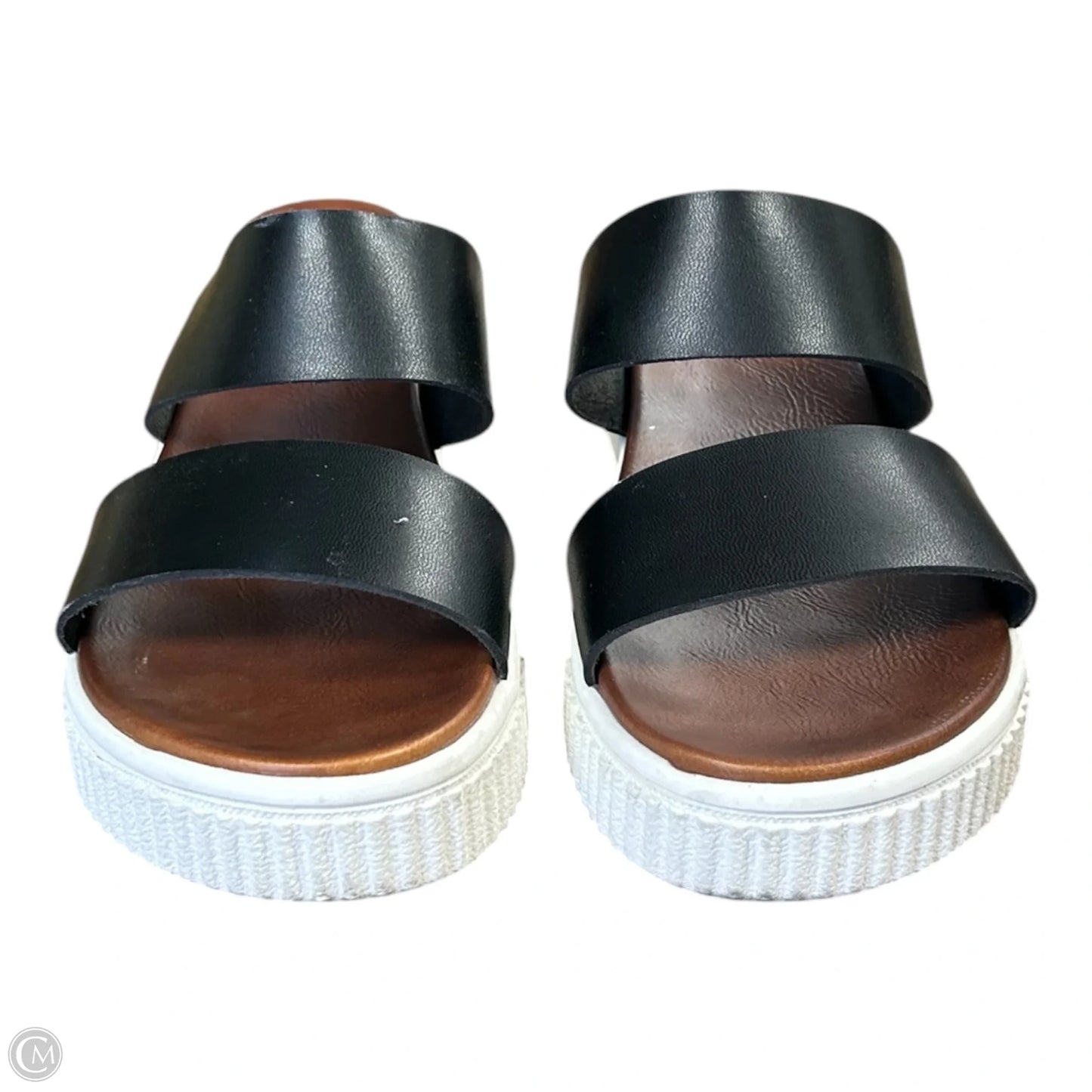Sandals Heels Platform By Mia In Black & White, Size: 10