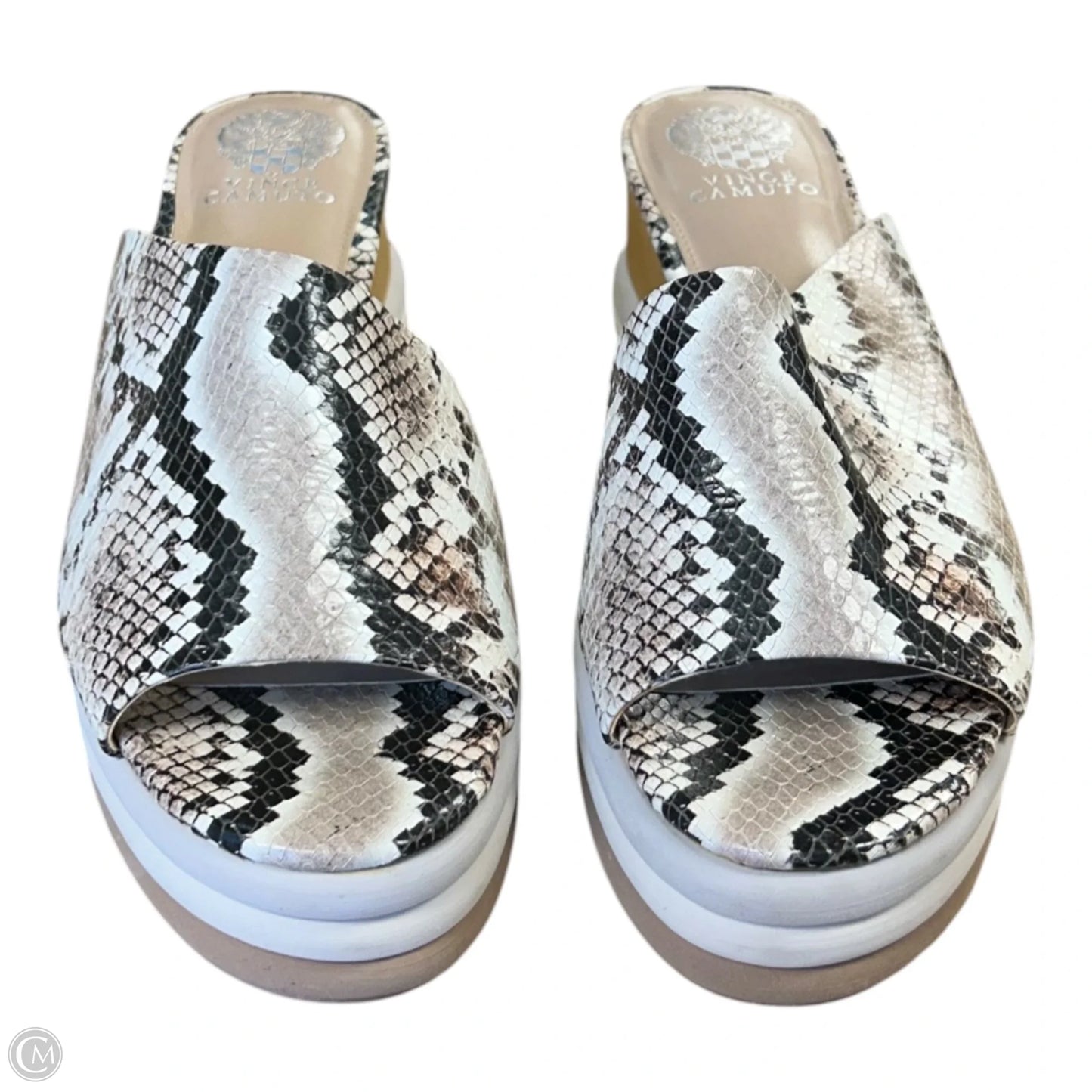 Sandals Heels Platform By Vince Camuto In Snakeskin Print, Size: 10