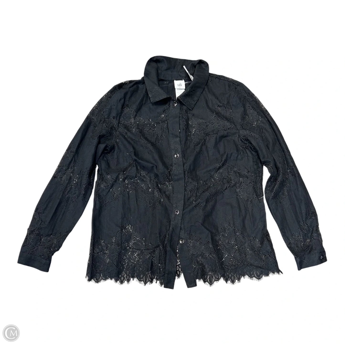 Top Long Sleeve By Cabi In Black, Size: L