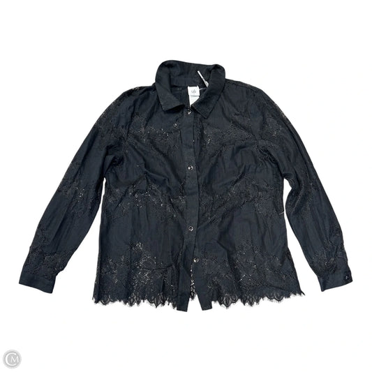 Top Long Sleeve By Cabi In Black, Size: L