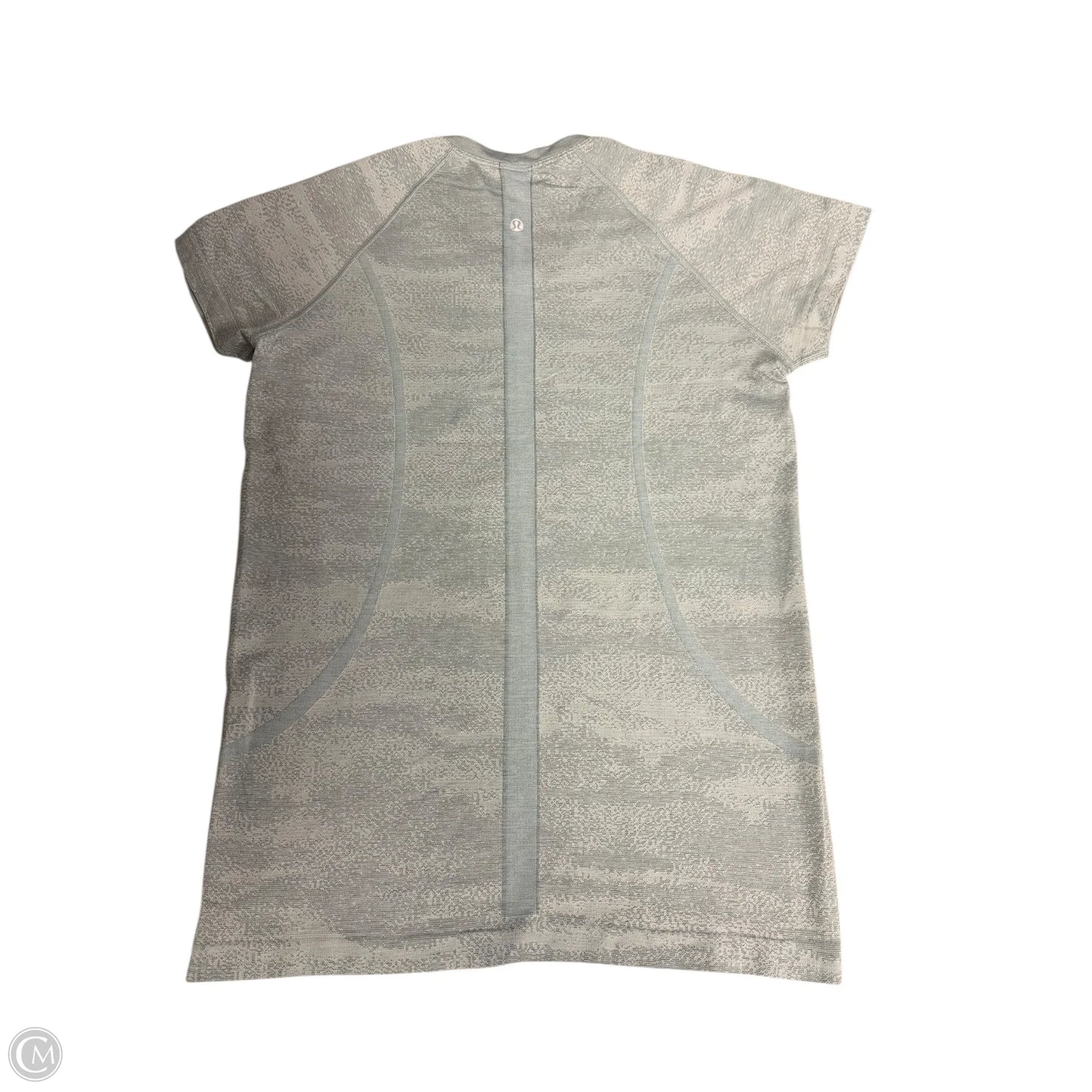 Athletic Top Short Sleeve By Lululemon In Blue & Grey, Size: 12