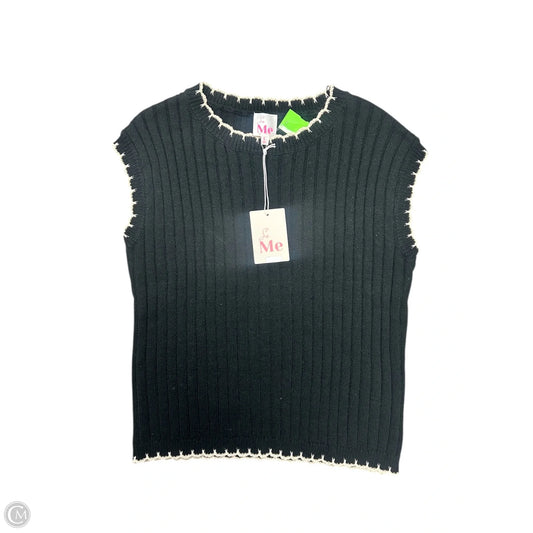 Sweater Short Sleeve By Cmc In Black, Size: L